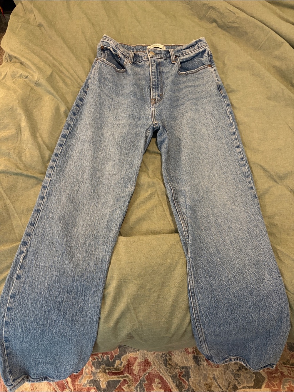 Abercrombie & Fitch Light Blue Wide-Leg Jeans